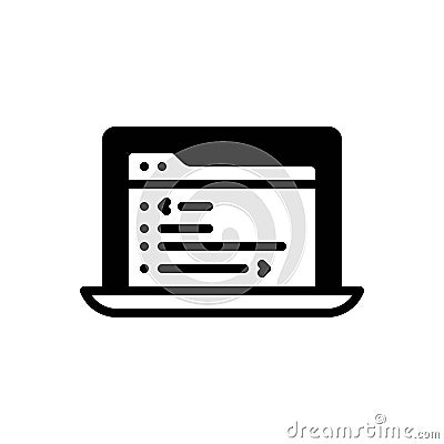 Black solid icon for Code, coding and script Vector Illustration
