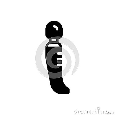 Black solid icon for Dildos, masturbation and penis Vector Illustration