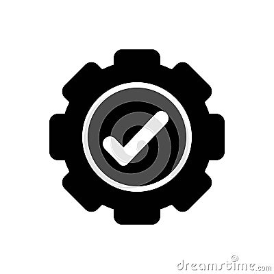 Black solid icon for Established, fixed and set Vector Illustration