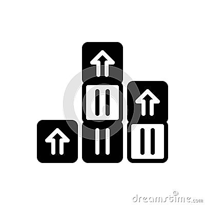 Black solid icon for Improvement, reform and arrow Vector Illustration