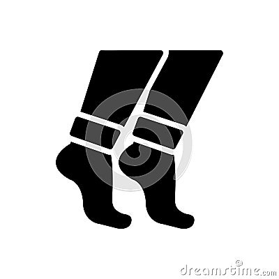 Black solid icon for Leg, shank and foot Vector Illustration