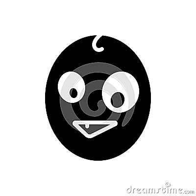 Black solid icon for Odd, weird and peculiar Vector Illustration