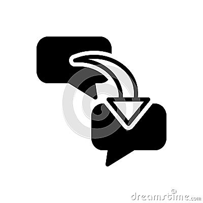 Black solid icon for Respond, chat and bubble Vector Illustration