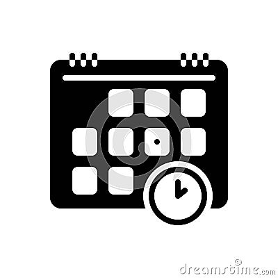 Black solid icon for Schedule, program and time plan Vector Illustration