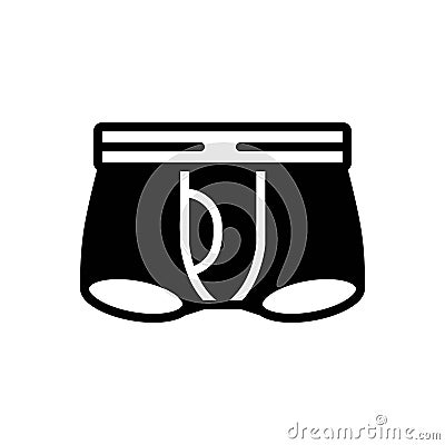 Black solid icon for Underwear, breeches and apparell Stock Photo