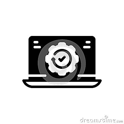 Black solid icon for Version, type and feature Vector Illustration