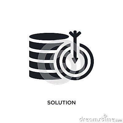 black solution isolated vector icon. simple element illustration from big data concept vector icons. solution editable black logo Vector Illustration