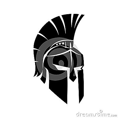 Black spartan helmet. Vector Illustration