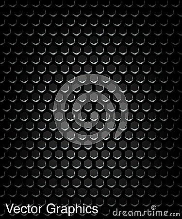 Black speaker grill, metal background Vector Illustration