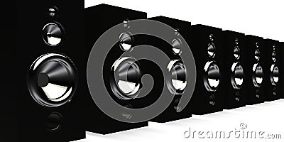 Black speakers Stock Photo