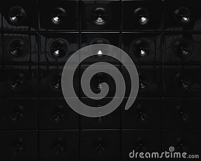 Black speakers. 3d render Stock Photo