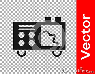 Black Spectrometer icon isolated on transparent background. Vector Stock Photo