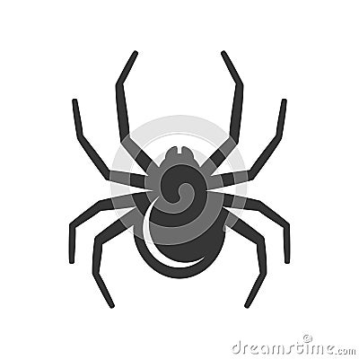 Black Spider Icon Vector Illustration