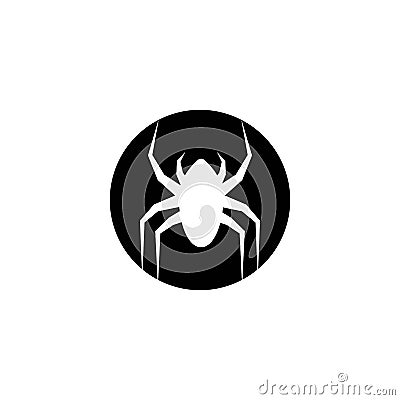 Black Spider logo template vector icon illustration Vector Illustration