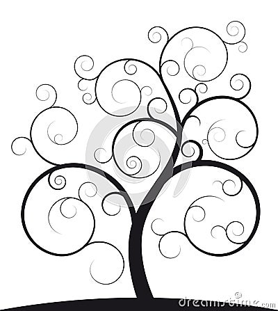 Black spiral tree Vector Illustration