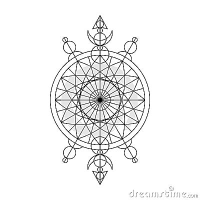 Black spiritual mystical line symbol Vector Illustration
