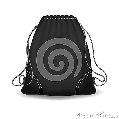 Black sport knapsack Vector Illustration