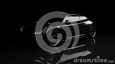 Black sports car on black Stock Photo