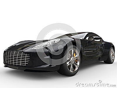 Black sports car - beauty studio closeup shot Stock Photo