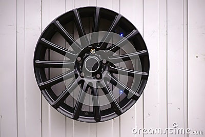 Black sports rims Stock Photo