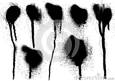 Black spray drips Vector Illustration