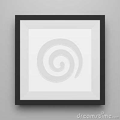 Black square Image Frame Template with Shadow Vector Illustration