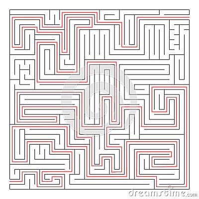 black square maze labyrinth Vector Illustration