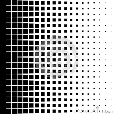 black squares decreased from left to right Vector Illustration