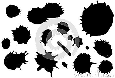 Black stains on white Vector Illustration