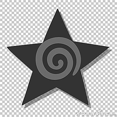 Black star icon. Simple clipart, template for rating, space and sky Cartoon Illustration