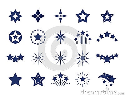 Black star icons. Premium quality labels, stars design templates on white background, black modern shapes. Vector star Vector Illustration