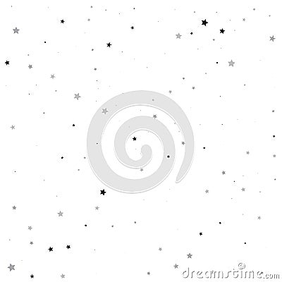 Black Stars Symbol. Gray Confetti Wallpaper. Tiny Falling Modern. Celebration Wallpaper. Glitter Greeting. Stock Photo