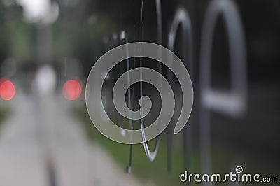 Black Steel Abstract Signage Stock Photo