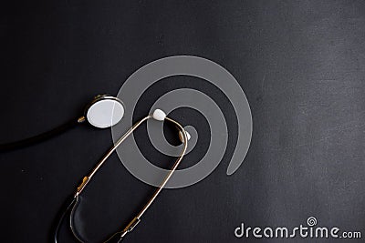 Black stethoscope. Healthcare Concept Inspiration Stock Photo