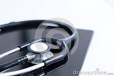 Stethoscope and tablet Stock Photo