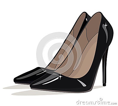 Black stiletto heels vector illustration Vector Illustration