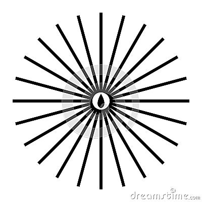 Black Stripe Uses Geometric Flower On White Background Woman Clothing Pattern Idea Company Logo Industrial Uses Design Stock Photo
