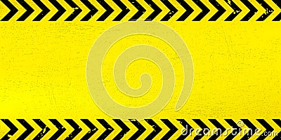 Black Stripped Rectangle on yellow background. Blank Warning Sign. Warning Background for your design. Template. Vector Illustration