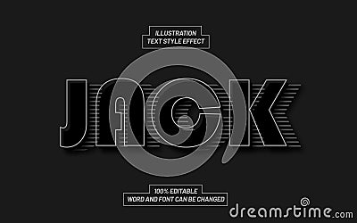 Black Stripped Text Style Effect Mockup Vector Illustration