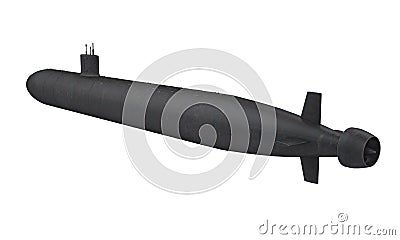 Black Submarine Isolated Stock Photo