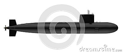 Black Submarine Isolated Stock Photo