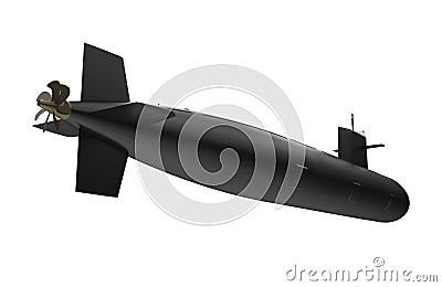 Black Submarine Isolated Stock Photo