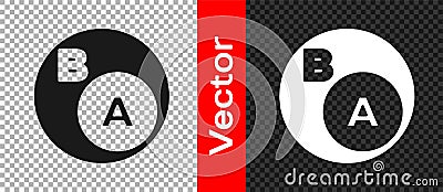 Black Subsets, mathematics, a is subset of b icon isolated on transparent background. Vector Vector Illustration