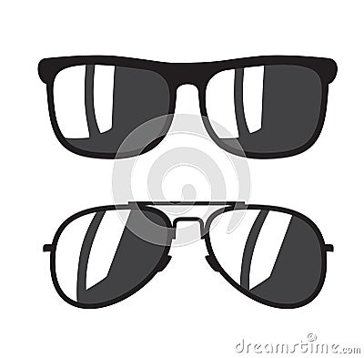 Black Sunglasse icons Vector Illustration