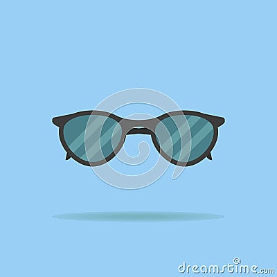 Black sunglasses flat icon. Vector illustration. Vector Illustration