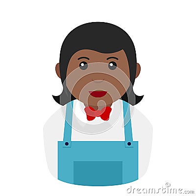 Black Supermarket Employee Woman Icon Vector Illustration