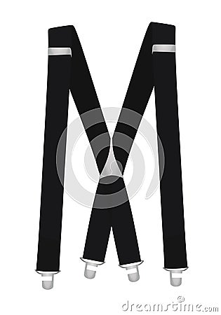 Black suspenders on white background Vector Illustration