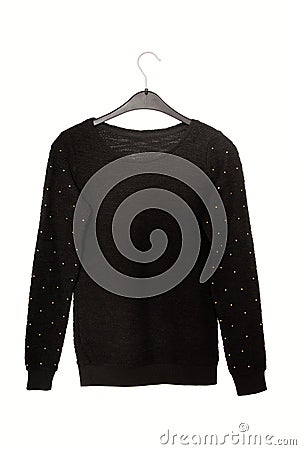 black sweater with golden decor Stock Photo