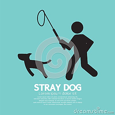 Black Symbol Stray Dog. Vector Illustration