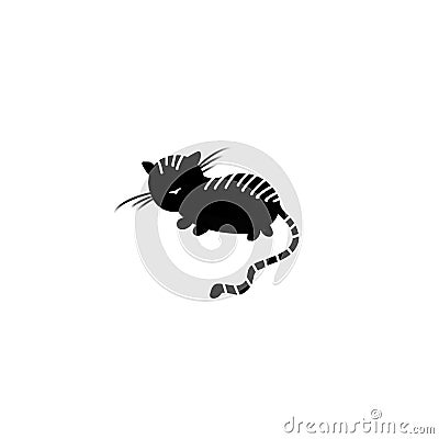 Black tabby cat stencil tattoo idea Stock Photo